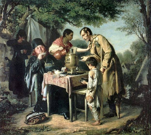 «نوشیدن چای در میتیشچی نزدیک مسکو» - واسیلی پرو (1861)